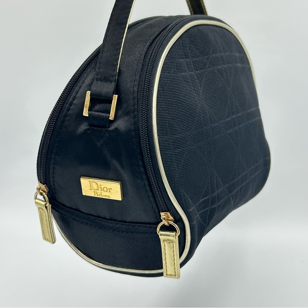 SOLD*** Dior Black Double Zip Top Handle Make-up Toiletry  Travel Case Bag